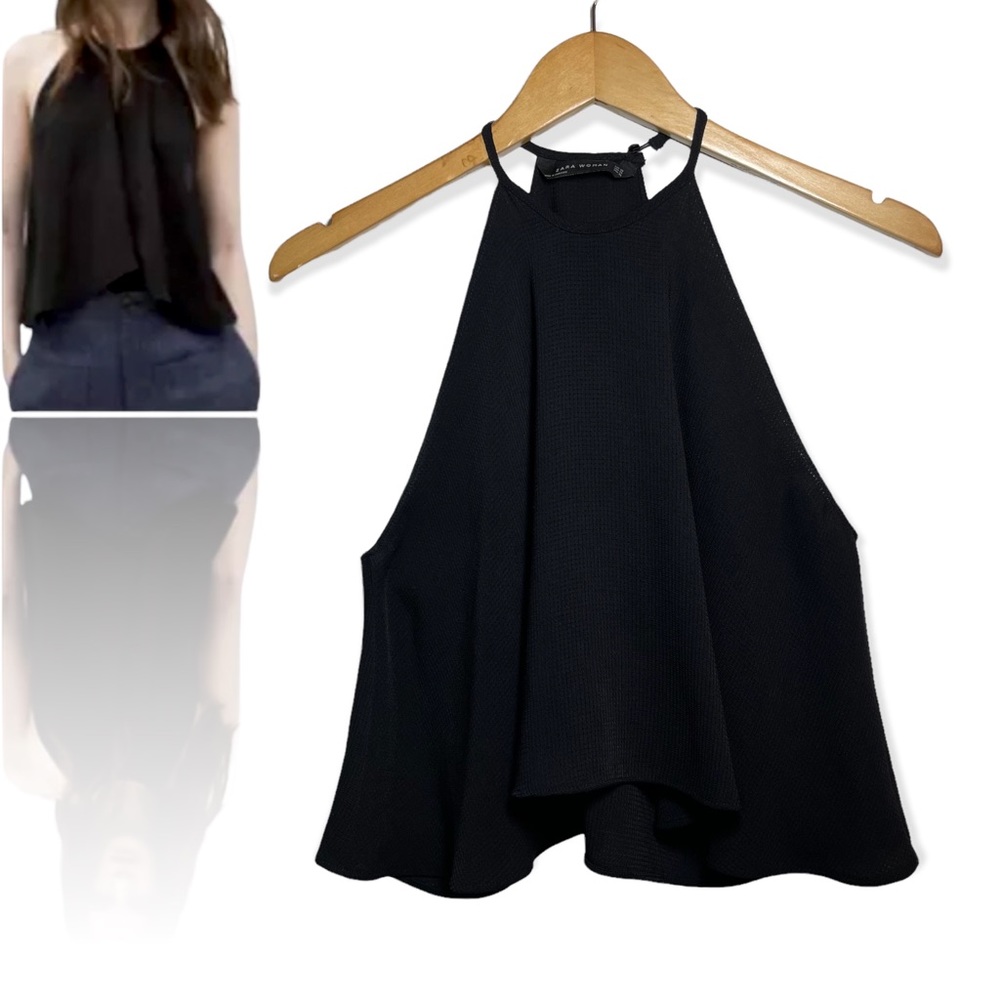 Zara black halter top XS